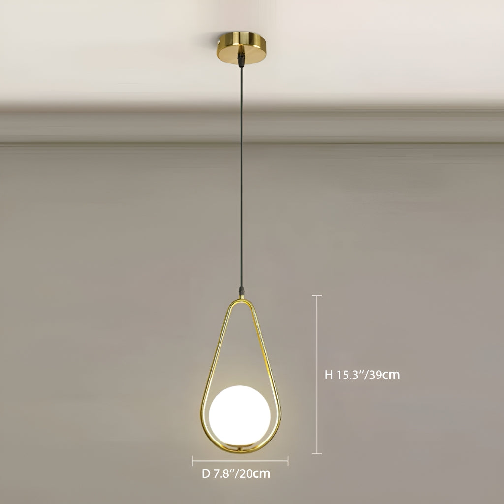 Glass Pendant Round Light in Modern Minimalist Style