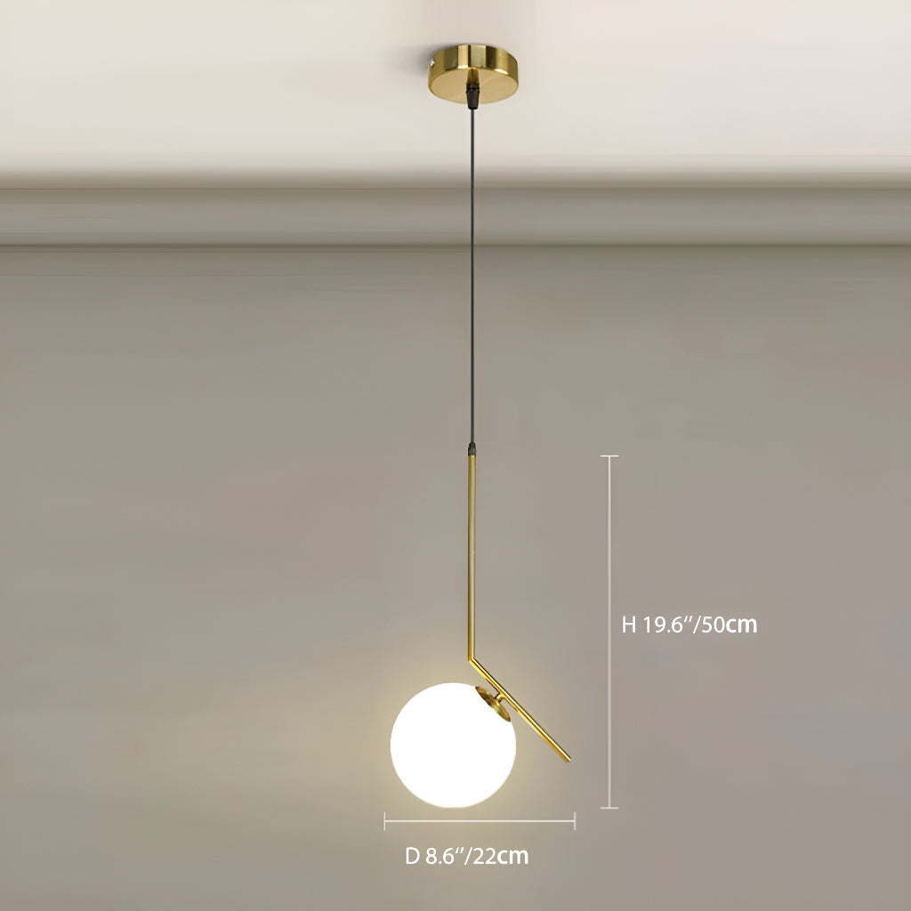 Glass Pendant Round Light in Modern Minimalist Style