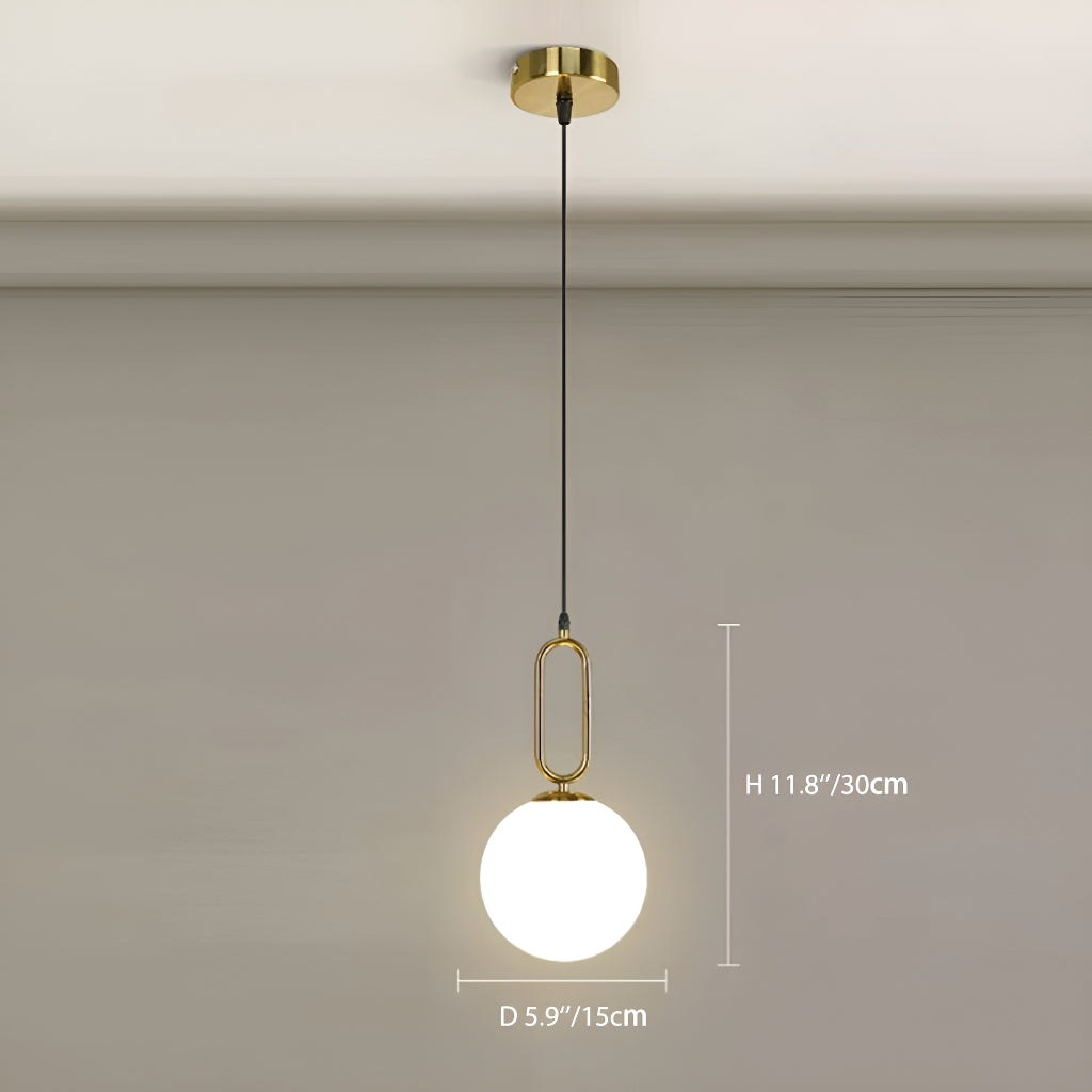 Glass Pendant Round Light in Modern Minimalist Style