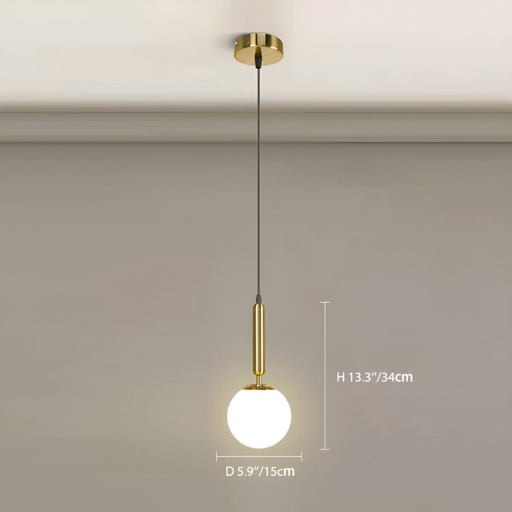 Glass Pendant Round Light in Modern Minimalist Style