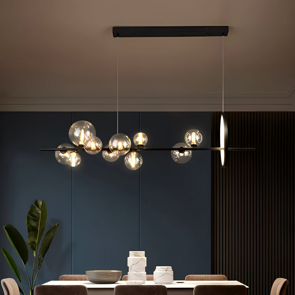 Modern Nordic Dining Room Chandelier: Trendy Glass Bubble Lighting