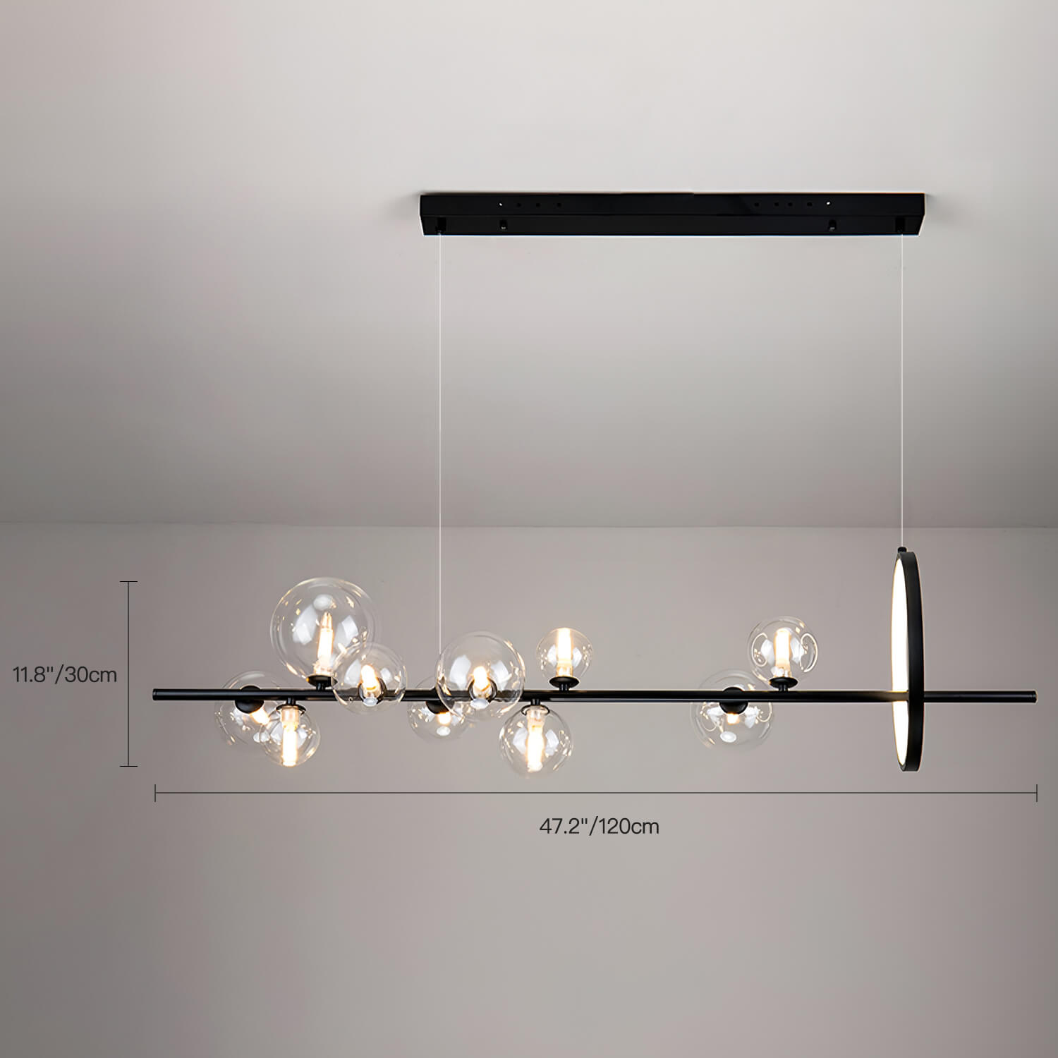 Modern Nordic Dining Room Chandelier: Trendy Glass Bubble Lighting