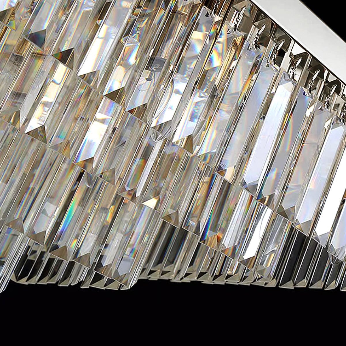 Modern Vertical Bar Rectangular Crystal Chandelier - Four Layers Ceiling Light