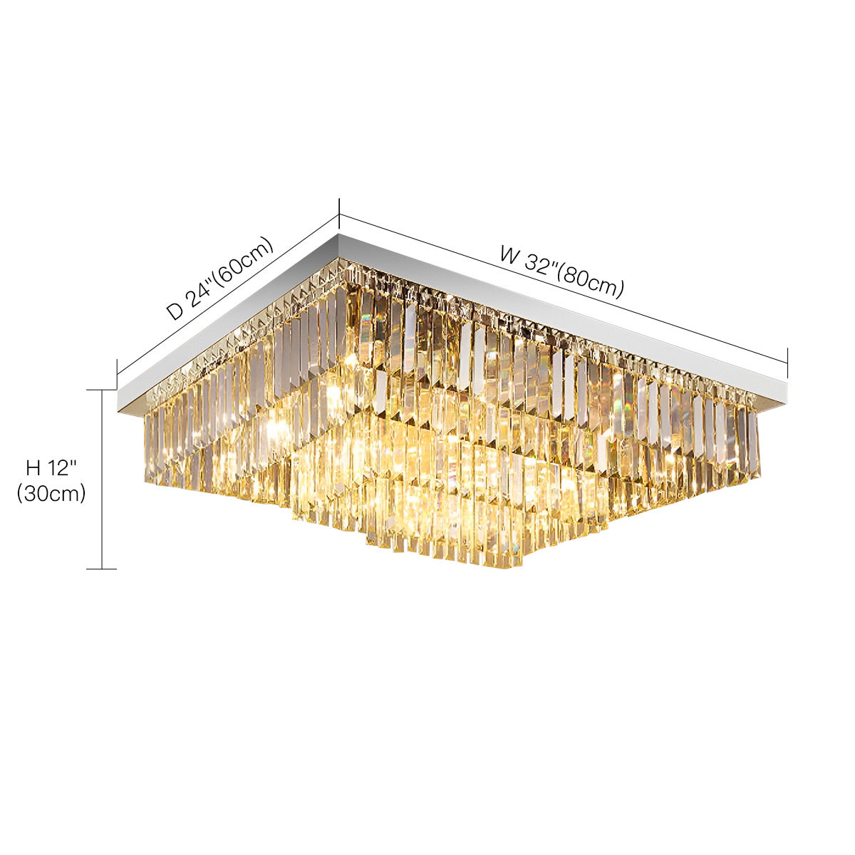 Modern Vertical Bar Rectangular Crystal Chandelier - Four Layers Ceiling Light