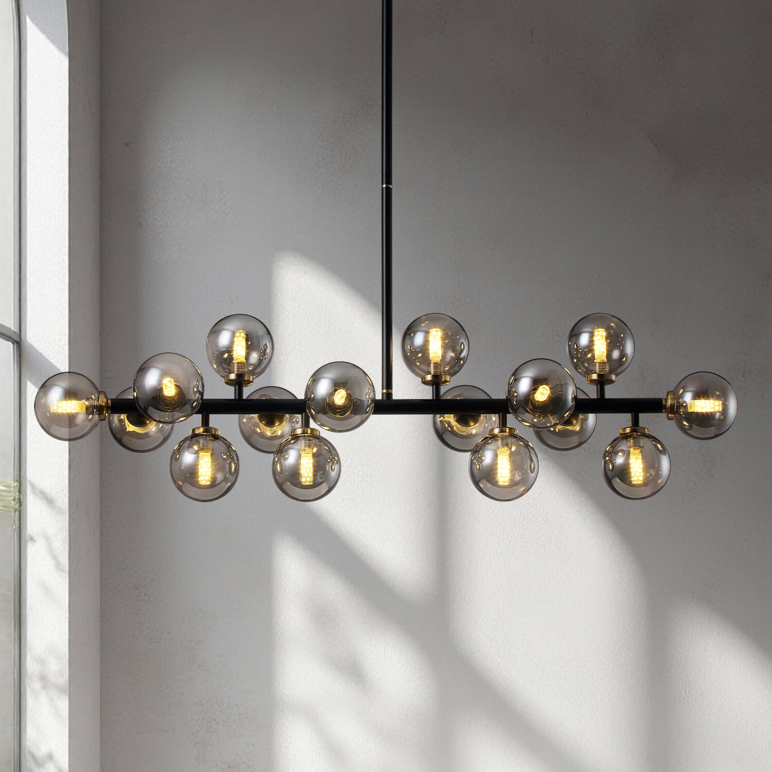 Nebula Gray Bubble Linear Chandelier