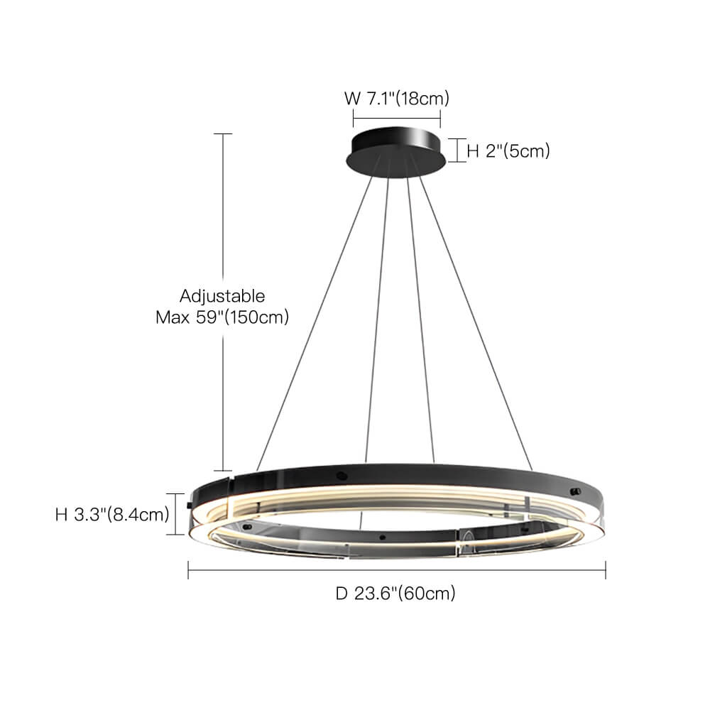 One Ring Modern LED Glass Circle Chandelier