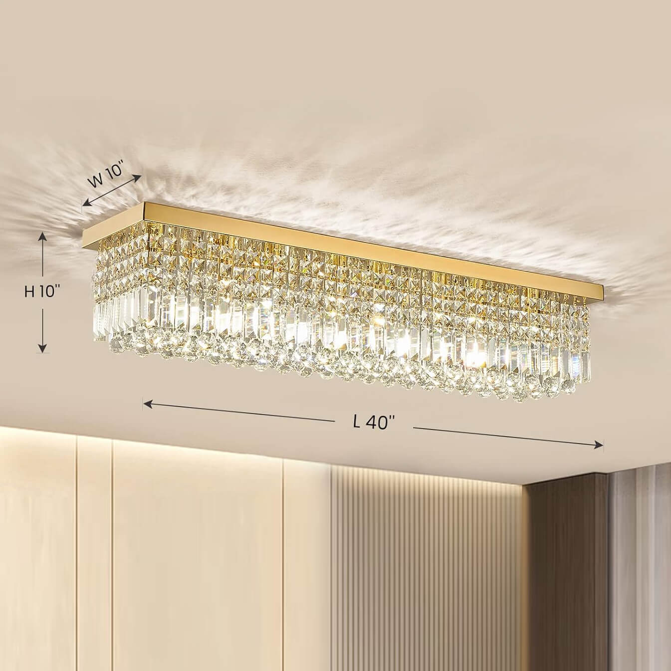 Orlina Luxury Gold Crystal Ceiling Light