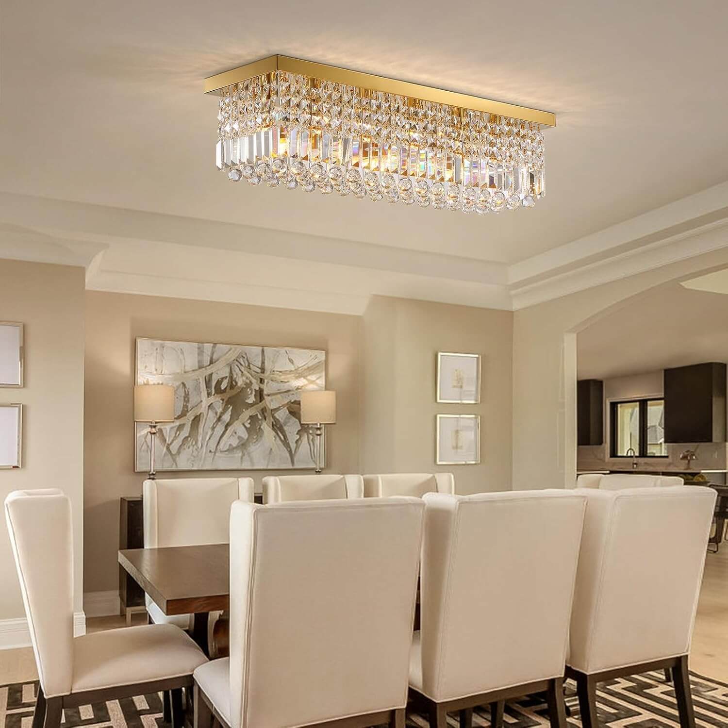 Orlina Luxury Gold Crystal Ceiling Light