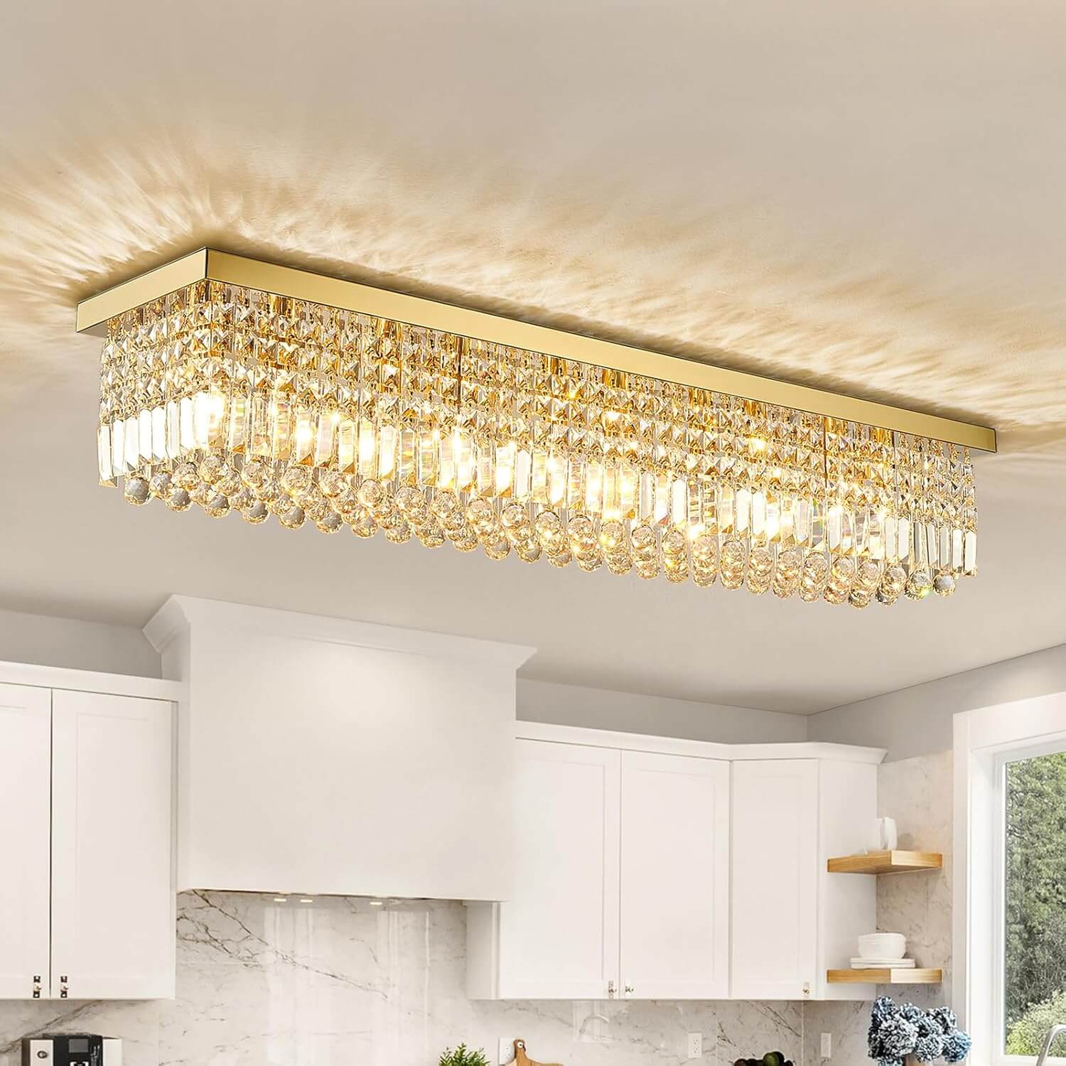 Orlina Luxury Gold Crystal Ceiling Light