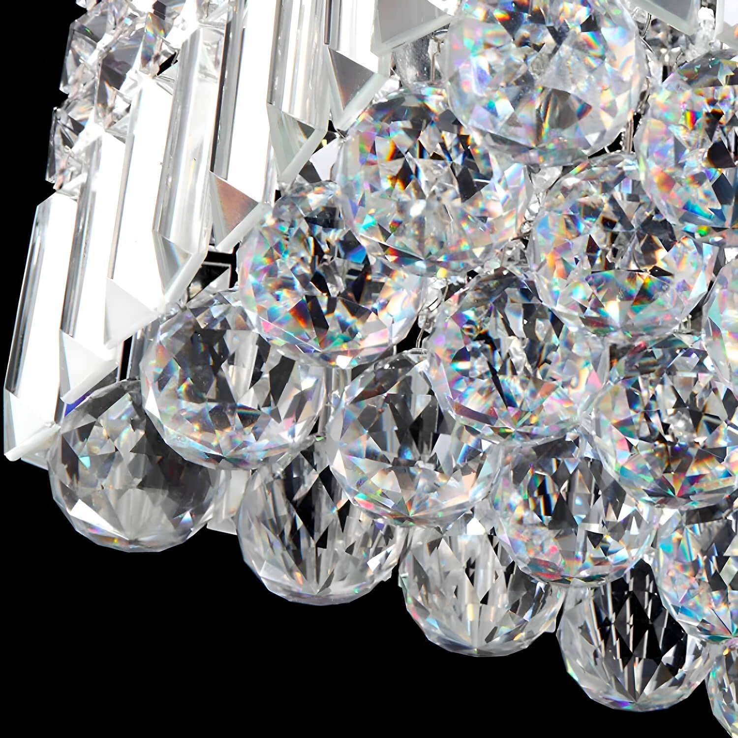 Rectangular Raindrop Crystal Living Room Chandelier Ceiling Lights