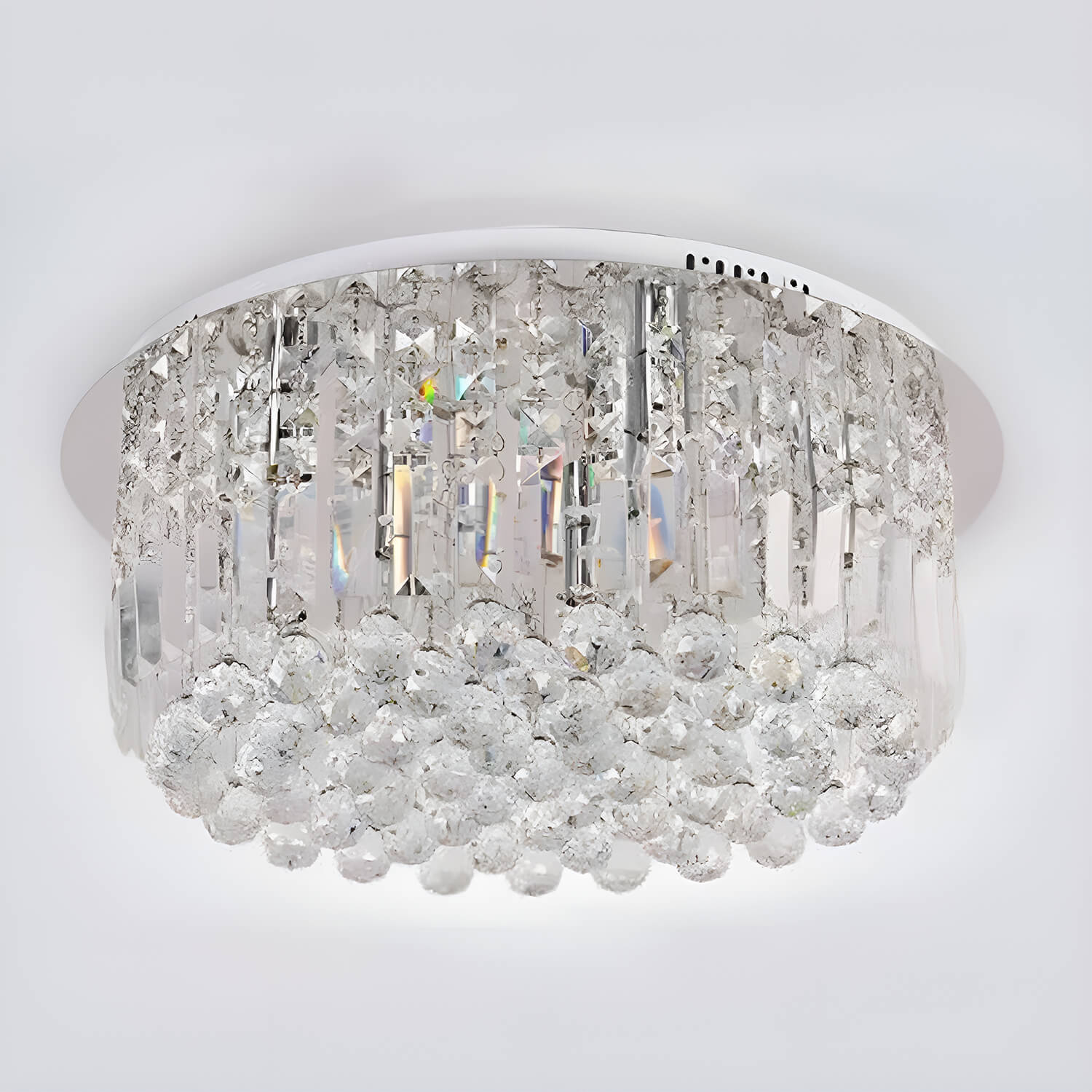 Round Shaped Raindrop Crystal Chandelier Ceiling Lights