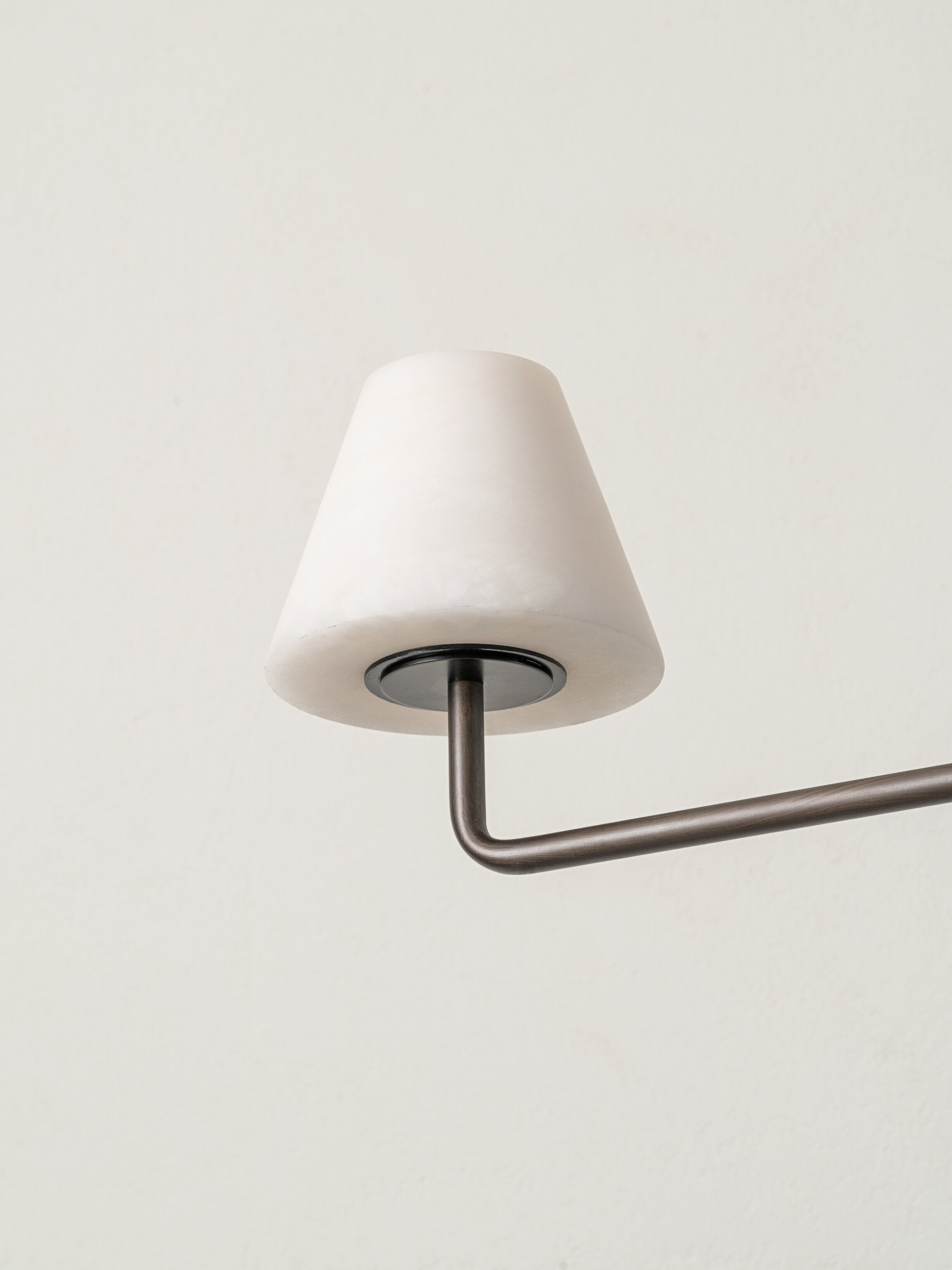 Alba - 2 light alabaster and bronze bar ceiling pendant