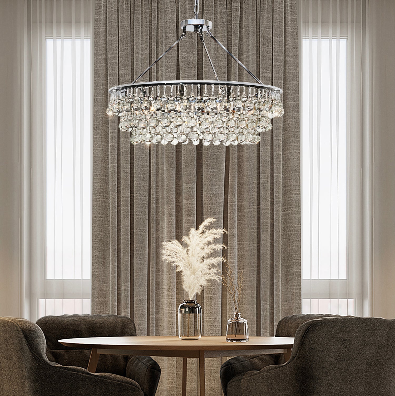 Unique Tiered Crystal Chandelier